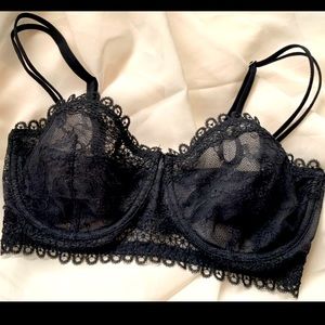 Strapless Black Lace Victoria’s Secret Bra 34D